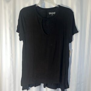 MUDD keyhole short sleeve top black